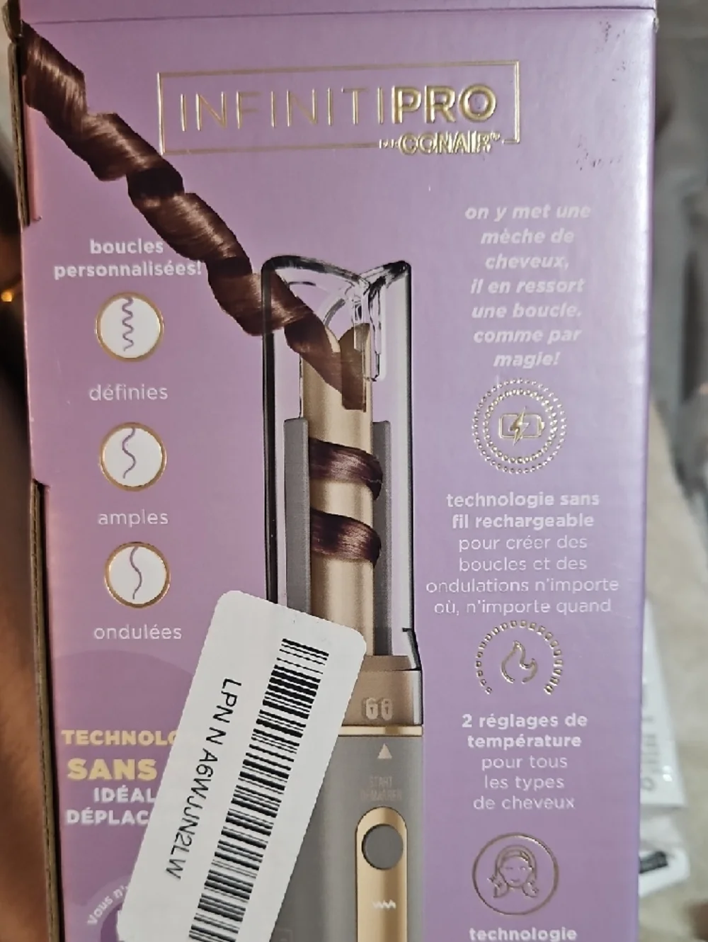 Curl Secret Cordless Curling Wand in Metallic Gold and Silver-Tone - Picture 8 of 9